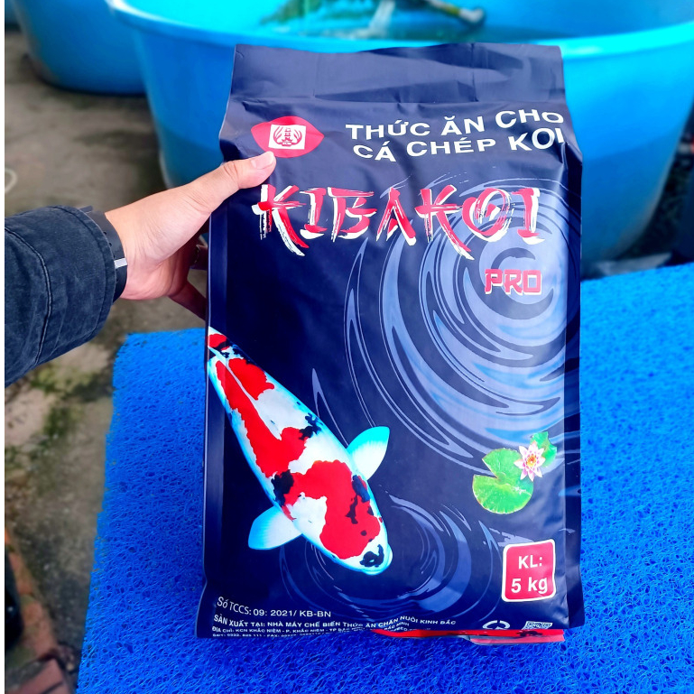 [5Kg] Cám cá Koi Kibakoi Pro 40% đạm: tăng size nhanh, chuẩn body, lên màu đẹp